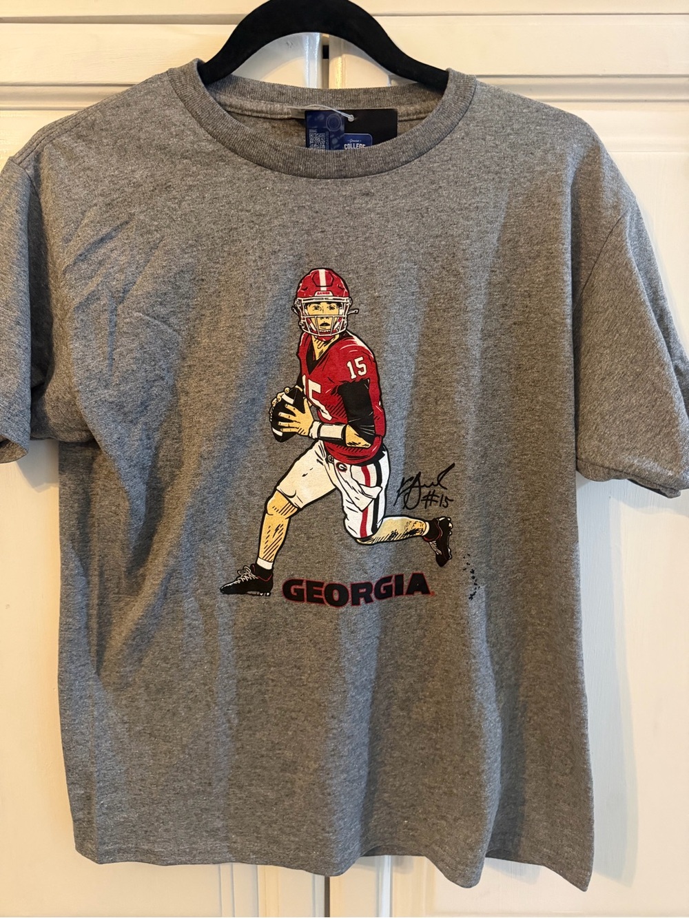 Georgia Kids Grey Graphic Football T-Shirt